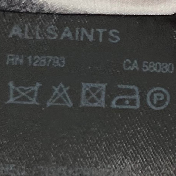 All Saints, Size:2, Silk Amaro Rip It Up Top, Navy/White/Pink/Black, EUC! - Picture 7 of 10